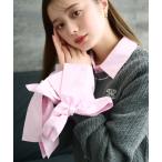 ブラウス シャツ アイコニック袖リボンブラウス レディース