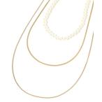 ネックレス ステンレスパール3連ネックレス/587218 レディース
