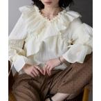 ブラウス シャツ フリルカラーボリュームスリーブブラウス/オフショル レディース
