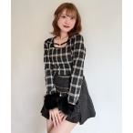 tシャツ ファーカフスバックリボントップス レディース