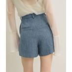 パンツ 「セットアップ可能！」ツイードハーフパンツ レディース