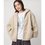 コート アウター 「WEB限定」「at ease」フェイクシープファー フード ブルゾン レディース