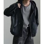 ショッピングレザー パーカー 「welise/ウェライズ」PUレザー×スウェット ダブルヴィンテージ加工 リメイクライクショートジップアップパーカー メンズ レディース