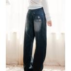 ジーンズ デニム デニムパンツ Studs vintage denim pants/スタッズヴィンテージ加工デニム レディース