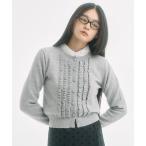 カーディガン knit frill cardigan / ニットフリルカーディガン レディース
