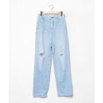 [BLACK BY MOUSSY] повреждение обработка Denim брюки 23inch голубой женский 