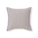 ショッピングクッションカバー クッション クッションカバー ウィンドウペンフリンジ クッションカバー 45×45 ライトパープル（077）