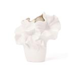 花瓶 セラミック ラッフル フラワーベース M ホワイト