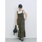 ワンピース 花柄シャーリングワンピース