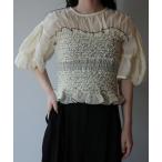 CLANE COLOR STITCHED SHIRRING TOPS レディース