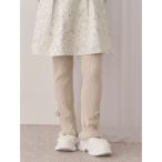 パンツ お花のリブニットパンツ レディース