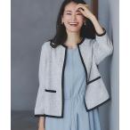 ショッピングメッシュ ジャケット ノーカラージャケット 「軽い着心地」メッシュツイードジャケット レディース