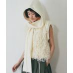 ニット帽 ニットキャップ マフラー付きニット帽フード レディース