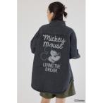 ブラウス シャツ (ミッキー)DENIMシャツ レディース メンズ