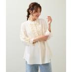 ブラウス シャツ 「接触冷感/イージーケア/手洗いOK」フリルブラウス レディース