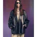 ジャケット テーラードジャケット 「UNISEX」Sheep Leather Peaked Lapel Semi-Double Tailored Ja
