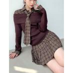 ニット セーター シャツレイヤードニットトップス レディース