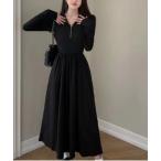 ワンピース ハーフジップ切替フレ