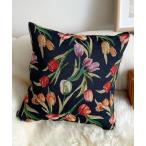 クッション クッションカバー F＆D : ジャガードチューリップクッションカバー