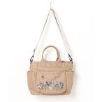 ショルダーバッグ バッグ 「glanta」フローラルハーモニー刺繍スクエアトートショルダーバッグ レディース