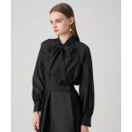 ブラウス シャツ ドットオーガンジーリボンブラウス レディース