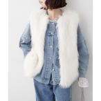 コート アウター フォックス風ファーベスト レディース