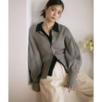 ショッピングシルク カーディガン Firsthand/ファーストハンド 機能性素材 シルク入り ニットポロ ボリュームスリーブ ニット カーディガン / 抗ピル / マシ