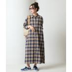 シャツワンピース 限定展開 ネル チェック ビックシャツ ワンピース
