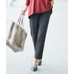 パンツ TRギャバ裏起毛チェック柄テーパード パンツ レディース