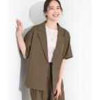 ジャケット テーラードジャケット 「セットアップ可/洗濯後しわになりにくい」5分袖テーラードジャケット レディース