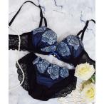 ブラジャー ショーツセット 「美谷間＆丸胸を叶える！ナチュ盛りメイクブラ♪」上下セット/A~D/脇高ゴージャスラメ＆ローズ刺繍