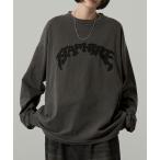 tシャツ 「Alfred Alex」ヴィンテージ加工ピグメントロゴパッチロンT メンズ レディース