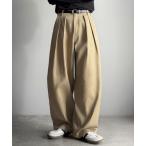 ショッピングバルーン チノパン 「Classical Origin」「オールシーズン大活躍。」 綿100％インツータック仕様ワイドバルーンパンツ／Inverted Two-