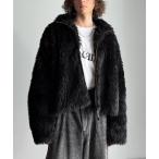 ショッピングブルゾン ブルゾン アウター シャギーファーショート裏配色ショートジャケット／Shaggy Faux Fur Short Jacket with Contras
