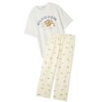 パジャマ 「ONLINE限定」「HOMME」sleeping cat ワンポイントTシャツ＆総柄ロングパンツセット メンズ