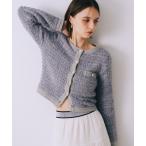 ニット セーター 「セットアップ対応」ラメフリンジカーディガン　ニット　レイヤード　キラキラ　クリスマス　イルミネーション レディース