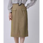 スカート 「手洗い可／日本製」デニム風ナロータイトスカート