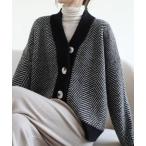 ニット セーター ヘリンボーン柄カ