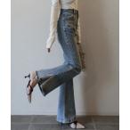 ジーンズ デニム デニムパンツ サイドスリットフレアデニム レディース