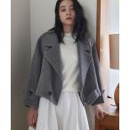 ショッピングショート コート アウター 「2025AW」「ウール68％＋再生繊維2％」ビッグカラー ショート丈 コート ウールコート レディース