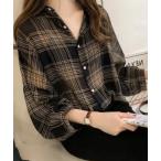 ブラウス シャツ シアーチェックシ