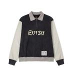 トレーナー スウェット 「EVISU」BLOCKING HEAVY WASHED HALF ZIP SWEATSHIRT / ブラック 「2EAEJM