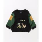 ショッピング恐竜 トレーナー  恐竜プリント切替裏起毛トレーナー キッズ 子供服 男の子