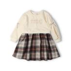 ワンピース 「あたたかい」爆温裏起毛チェックワンピース キッズ 子供服 女の子