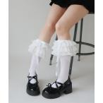 ショッピングフリル 靴下 「 IMARI / イマリ 」 ロリータ フリル リボン付き ハイソックス # レディース メンズ