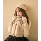 ニット帽 ニットキャップ 「3点セット」ニット帽＋手袋＋マフラー レディース