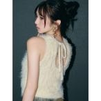 タンクトップ ノースリーブ ファンシーヤーンノースリニットトップス レディース