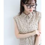 ショッピングドット ブラウス シャツ 「手洗い可能」ドットエリタックデザインブラウス レディース