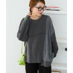 tシャツ 限定展開　リメイク風 ピグメント 裏毛 × ワッフル プルオーバー レディース
