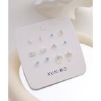  серьги [MASHIRO]k громкий Mix узор цвет серьги 12 позиций комплект (MA/EK408) мужской женский 